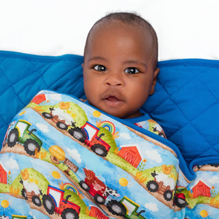 Farm Friends | Mini Quilted Bamboo Baby Blanket