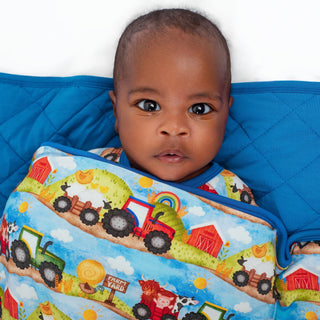 Farm Friends | Mini Quilted Bamboo Baby Blanket