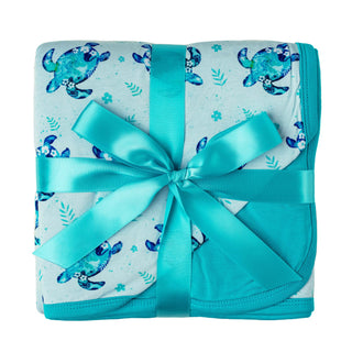 Sea Turtles | Double Layer Bamboo Toddler Blanket