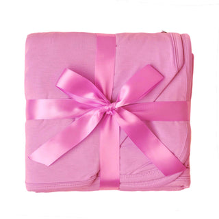 Bubble Gum Pink | Double Layer Bamboo Toddler Blanket