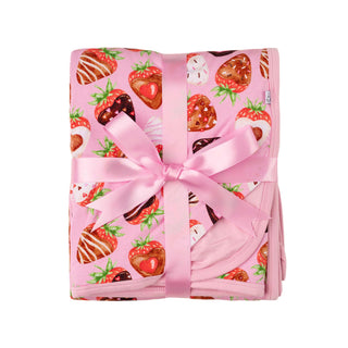 Sweet Strawberries | Double Layer Bamboo Toddler Blanket