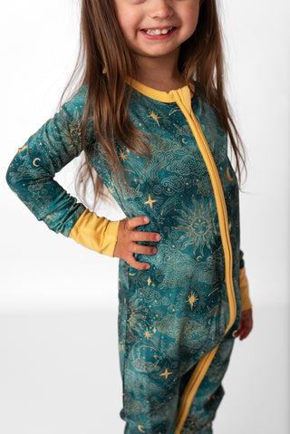 Dreamy Skies | Convertible Bamboo Zipper Baby Pajamas