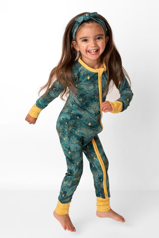 Dreamy Skies | Convertible Bamboo Zipper Baby Pajamas