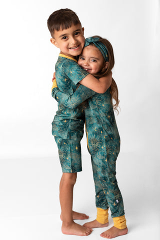 Dreamy Skies | Convertible Bamboo Zipper Baby Pajamas