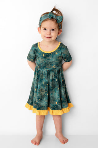Dreamy Skies | Toddler & Girls Bamboo Ruffle Twirl Dress