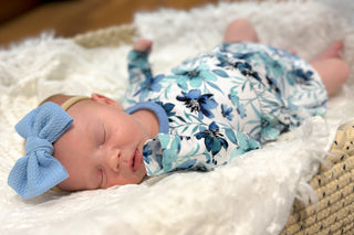 Azure Petals | Baby & Toddler Bamboo Bodysuit Dress