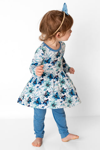 Azure Petals | Baby & Toddler Bamboo Bodysuit Dress
