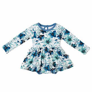 Azure Petals | Baby & Toddler Bamboo Bodysuit Dress