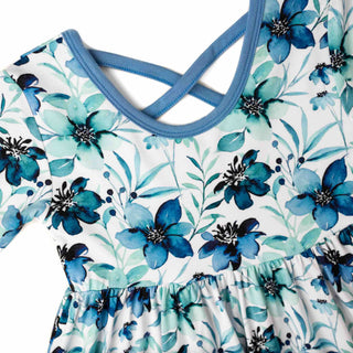 Azure Petals | Toddler & Girls Bamboo Ruffle Twirl Dress
