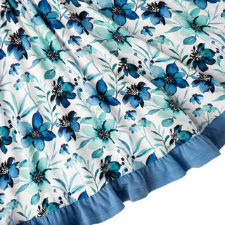 Azure Petals | Toddler & Girls Bamboo Ruffle Twirl Dress