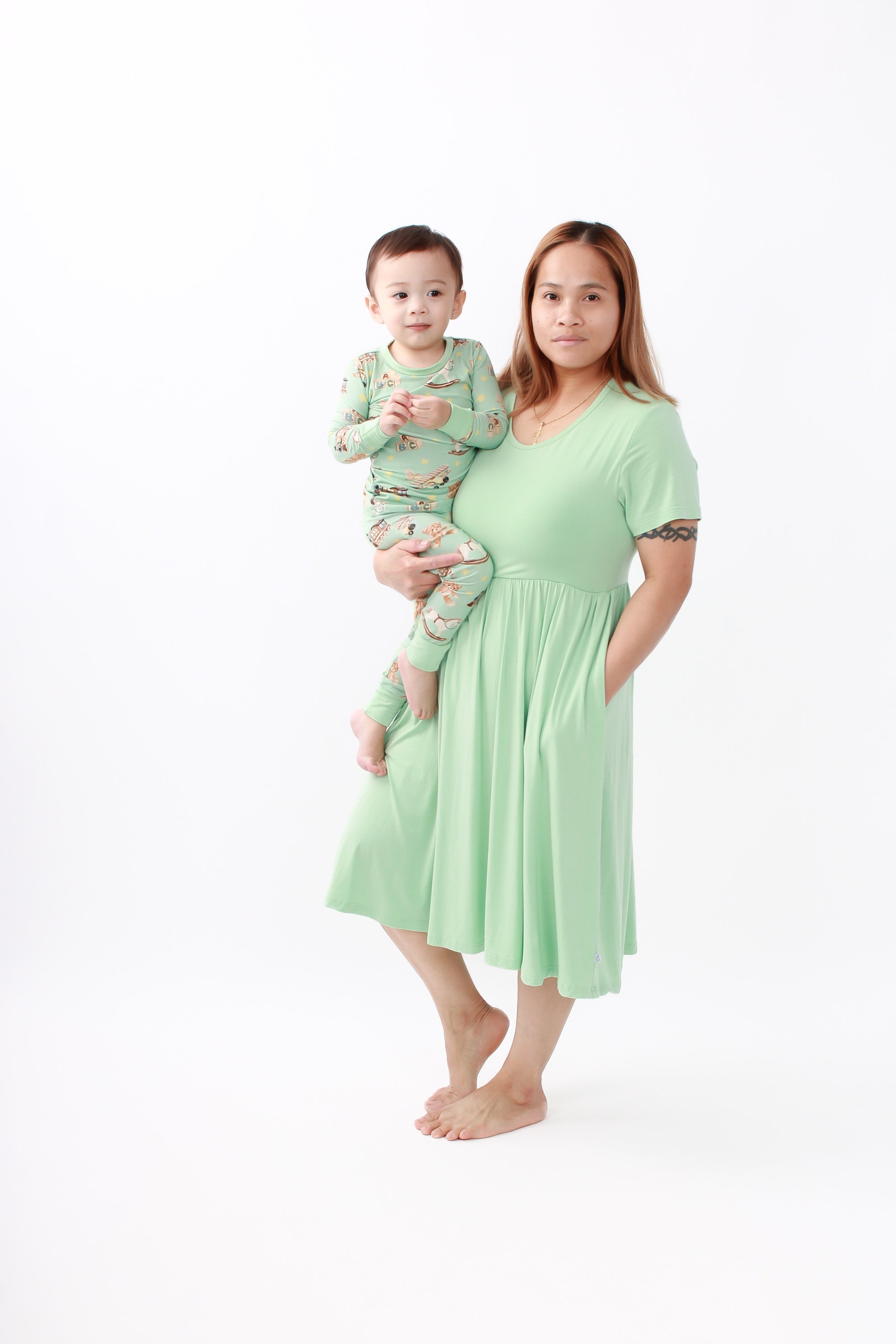 Bamboo Women's Dress -Adults | Jade Green-Holiday Christmas Matching XL/XXL Bamboo Women's Dress -Adults | Jade Green-Holiday Christmas Matching XL/XXL