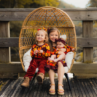 *COMING SOON* Autumn Leaves | Bamboo Pigtail Clip on Bow Set