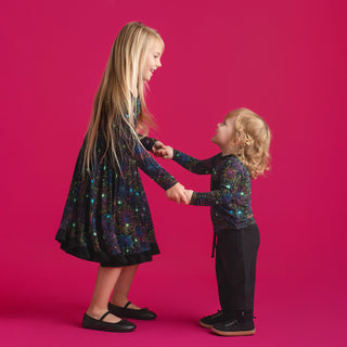 Halloween | Spooky Webs | Toddler & Girls Bamboo Ruffle Twirl Dress