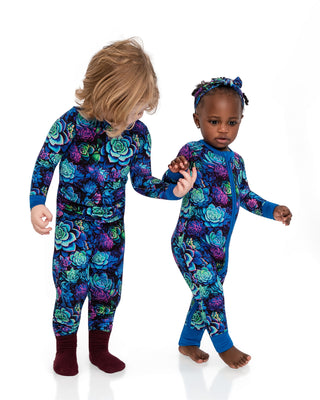 Electric Succulents | Bamboo Zipper Pajamas