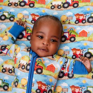 Farm Friends | Convertible Bamboo Zipper Baby Pajamas