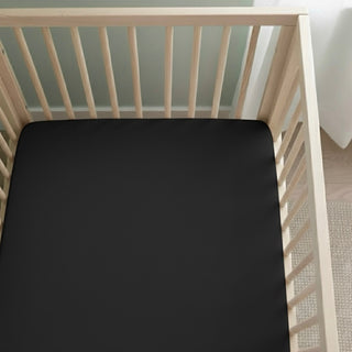 Black | Bamboo Crib Sheet