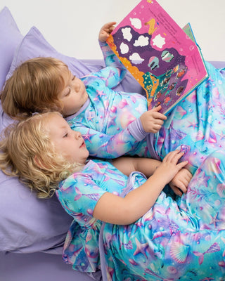 Magical Mermaid Shells | Bamboo Toddler & Girls Peplum Top & Shorts Set