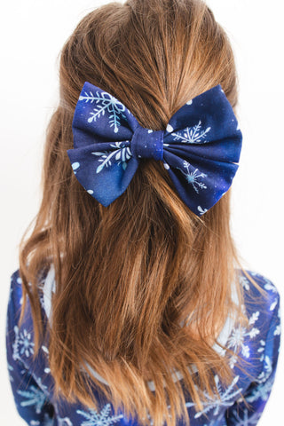 Icy Snowflakes | Bamboo Big Clip on Bow