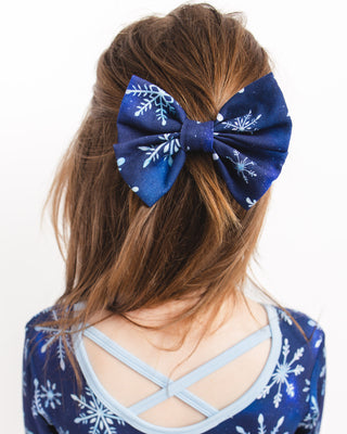 Icy Snowflakes | Bamboo Big Clip on Bow