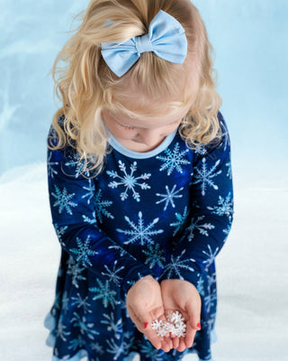 Icy Blue | Bamboo Small Clip on Bow