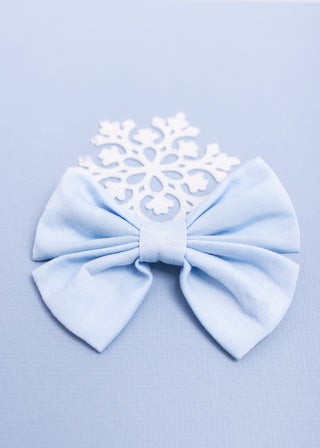 Icy Blue | Bamboo Big Clip on Bow