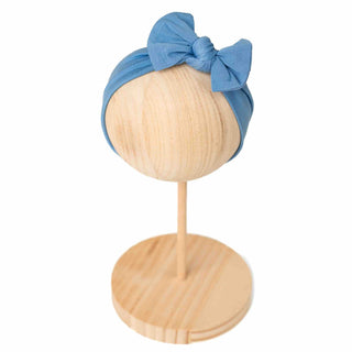 Steel Blue | Bamboo Headband Bow