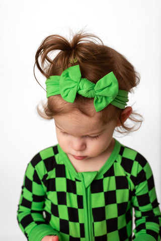 Green | Bamboo Headband Bow