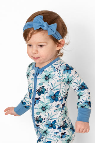 Steel Blue | Bamboo Headband Bow