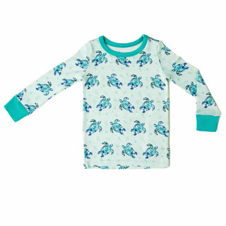 Sea of Turtles | Two-Piece Bamboo Long Sleeve Toddler & Kids Pajamas