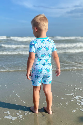 Sea Turtles | Two-Piece Bamboo Short Sleeve Toddler & Kids Set