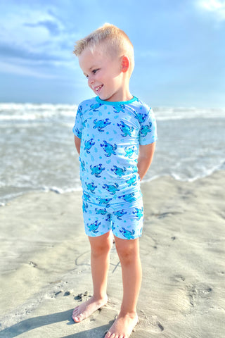 Sea Turtles | Two-Piece Bamboo Short Sleeve Toddler & Kids Set