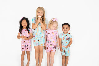 Strawberry Ice Cream | Two-Piece Bamboo Short Sleeve Toddler & Kids Set