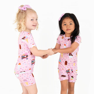 Strawberry Ice Cream | Two-Piece Bamboo Short Sleeve Toddler & Kids Set
