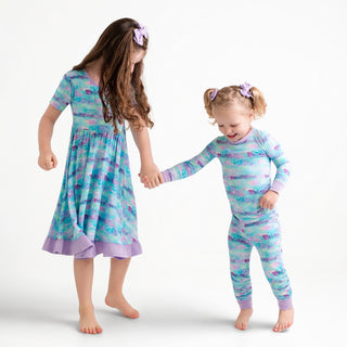 Mermaid Glitter | Toddler & Girls Bamboo Ruffle Twirl Dress