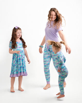 Mermaid Glitter | Toddler & Girls Bamboo Ruffle Twirl Dress