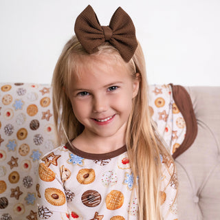Chocolate | Toddler Girl Nylon Bow