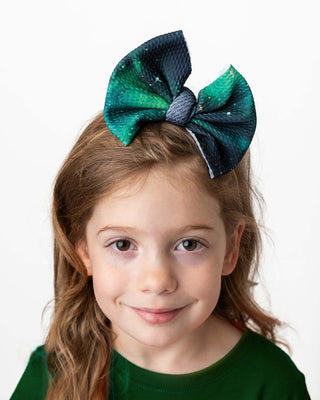 Green Galaxy Elixir | Toddler Girl Nylon Bow
