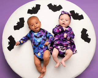 Halloween | Twilight Bats | Baby & Toddler Bamboo Bodysuit Dress