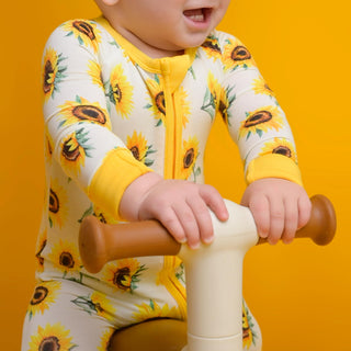 Sunflowers | Convertible Bamboo Zipper Baby Pajamas