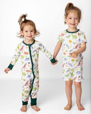 Dinosaur Land | Convertible Bamboo Zipper Baby Pajamas