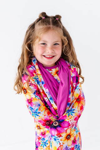 Painted Petals | Bamboo Double Layer Toddler Blanket