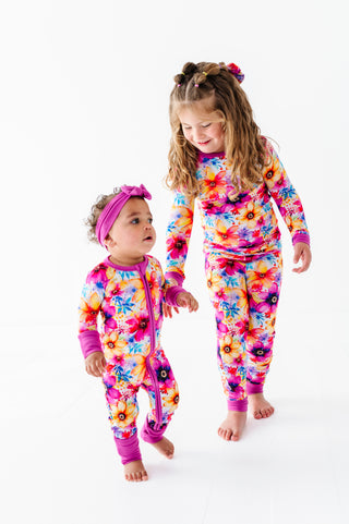 Painted Petals | Bamboo Zipper Pajamas