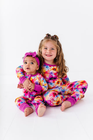 Painted Petals | Bamboo Zipper Pajamas
