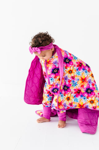 Painted Petals | Bamboo Quilted Mini Baby Blanket