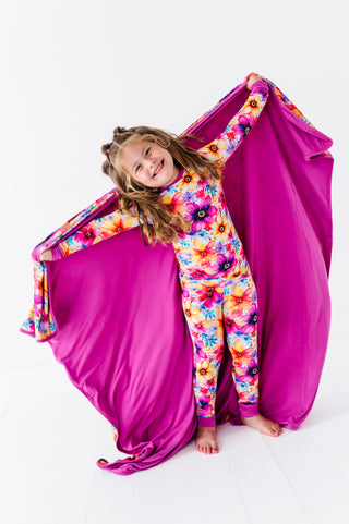 Painted Petals | Bamboo Double Layer Toddler Blanket