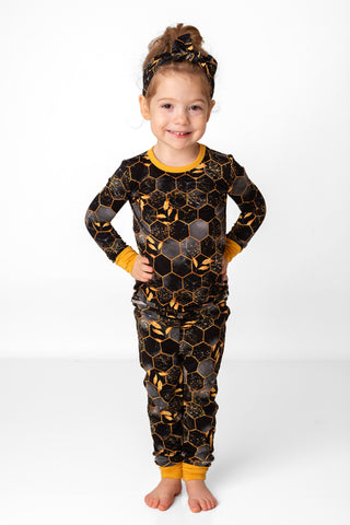 Midnight Honey | Two-Piece Bamboo Long Sleeve Toddler & Kids Pajamas