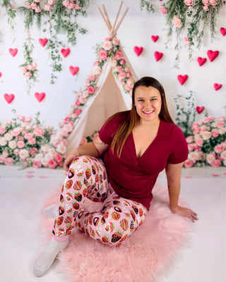 Sweet Strawberries | Women's Bamboo Jogger Pajama Pants