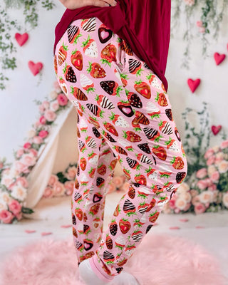 Sweet Strawberries | Women's Bamboo Jogger Pajama Pants