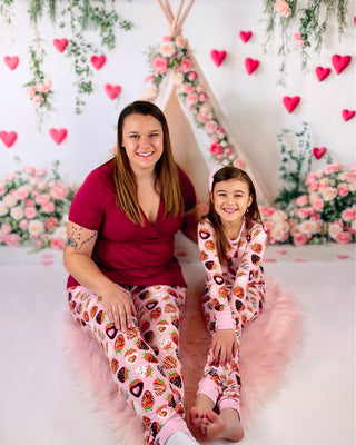 Sweet Strawberries | Two-Piece Bamboo Long Sleeve Toddler & Kids Pajamas