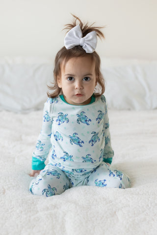 Sea of Turtles | Two-Piece Bamboo Long Sleeve Toddler & Kids Pajamas